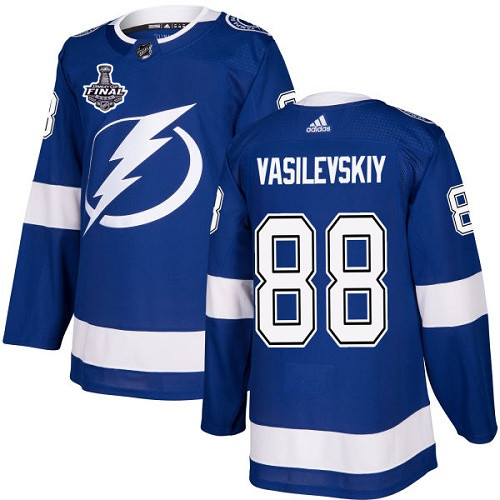 Men's Tampa Bay Lightning #88 Andrei Vasilevskiy 2021 Blue Stanley Cup Final Bound Stitched NHL Jersey