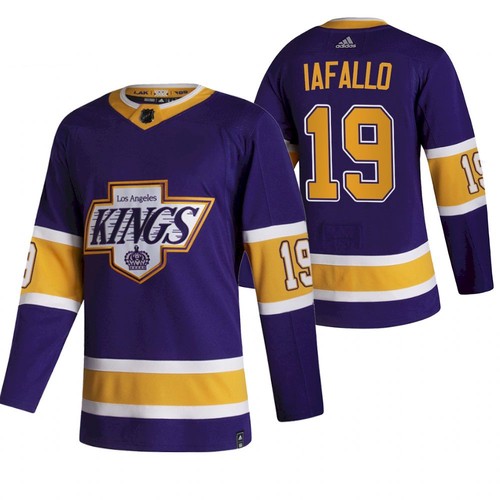 Men's Los Angeles Kings #19 Alex Iafallo Purple 2020-21 Reverse Retro Stitched NHL Jersey