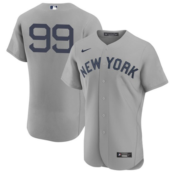 Men's New York Yankees #99 Aaron Judge 2021 Gray Field Of Dreams Flex Base Stitched Baseball Jersey