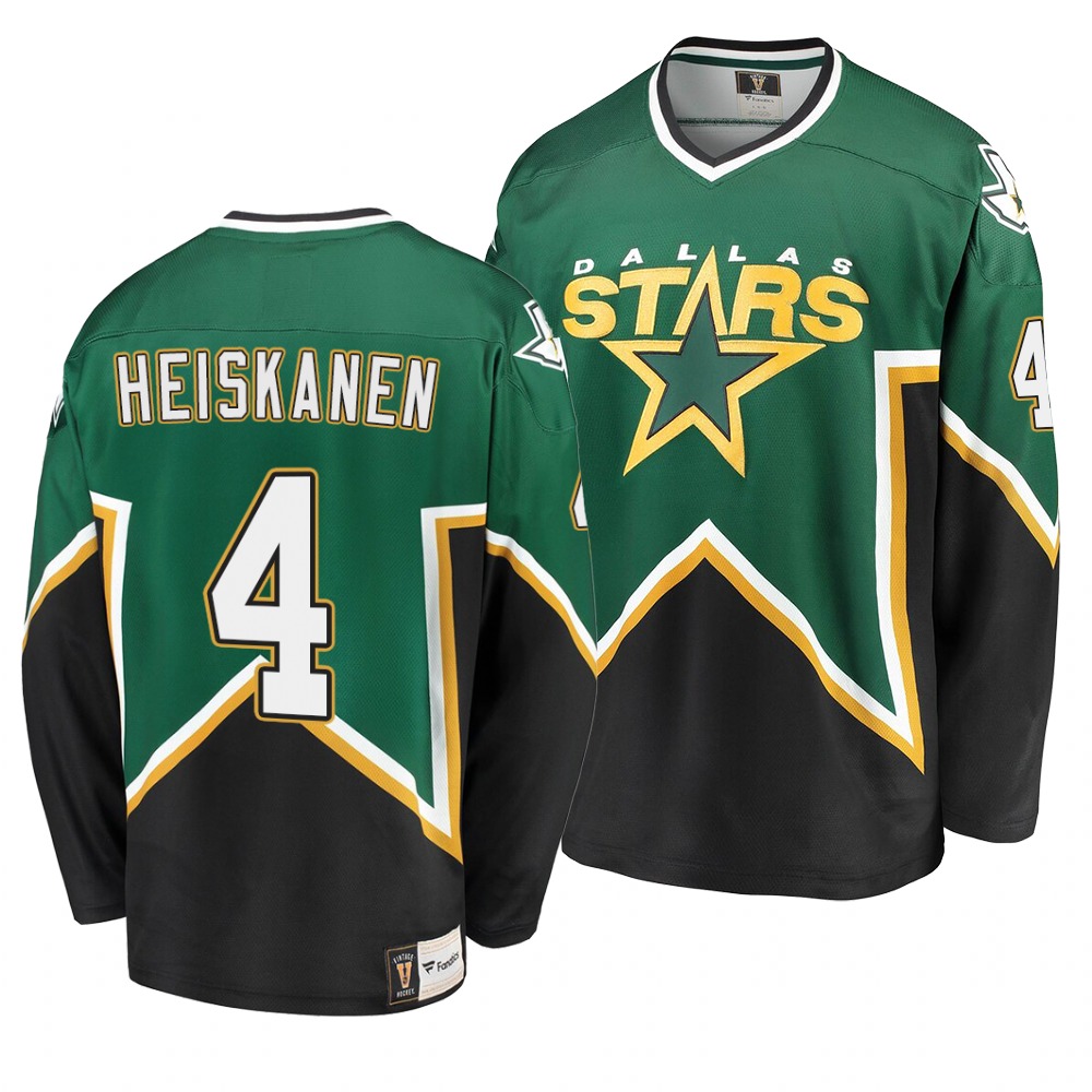 Men's Dallas Stars Green ##4 Miro Heiskanen Kelly Green Heritage Premier Breakaway NHL Jersey