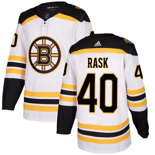 Men's Boston Bruins #40 Tuukka Rask White Stitched NHL Jersey