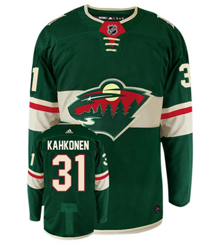 Men's wild #31 Kaapo Kahkonen Home NHL Stitched jersey.