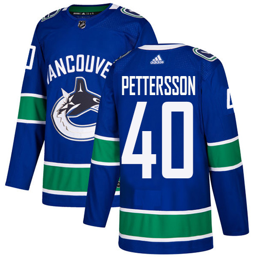 Men's Adidas Vancouver Canucks #40 Elias Pettersson Blue Stitched NHL Jersey