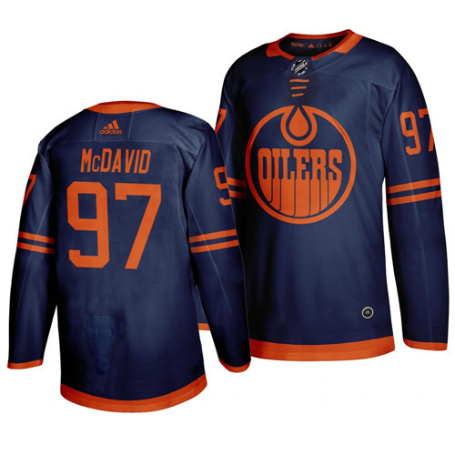 Men's Edmonton Oilers #97 Connor McDavid 2019 Navy Stitched NHL Jersey