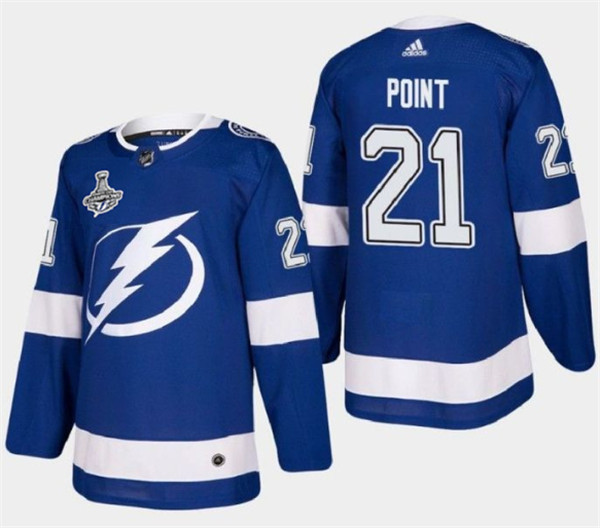 Men's Tampa Bay Lightning #21 Brayden Point 2021 Stanley Cup Champions Stitched NHL Jersey