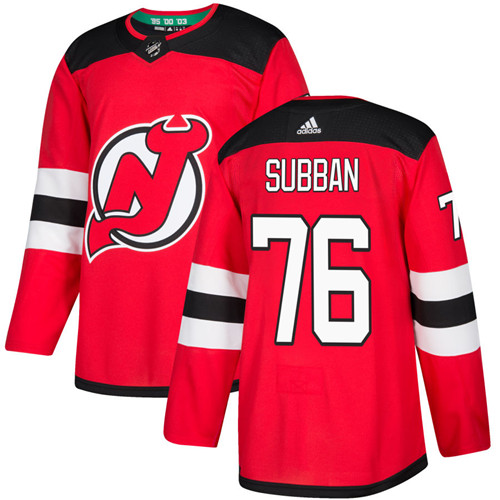 Men's New Jersey Devils #76 P.K. Subban Red Stitched NHL Jersey