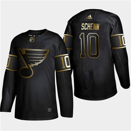 Men's St. Louis Blues #10 Brayden Schenn 2019 Black Golden Edition Stitched NHL Jersey