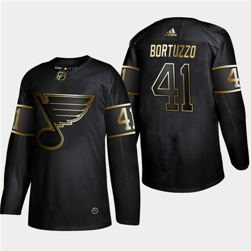 Men's St. Louis Blues #41 Robert Bortuzzo 2019 Black Golden Edition Stitched NHL Jersey