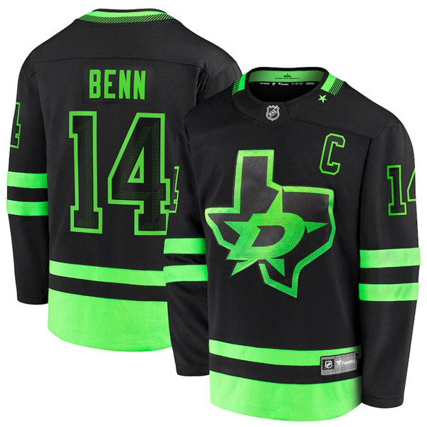 Men's Dallas Stars #14 Jamie Benn Black 2020/21 Alternate Premier Breakaway NHL Stitched Jersey