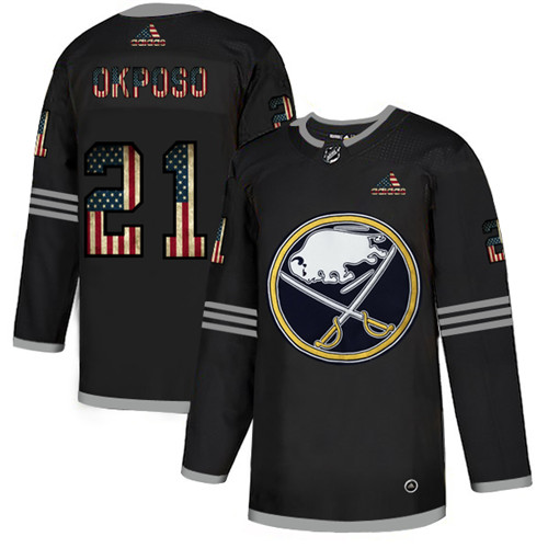 Men's Buffalo Sabres #21 Kyle Okposo Grey 2020 USA Flag Stitched NHL Jersey