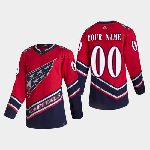 Men's Washington Capitals Custom Name Number 2021 Reverse Retro Stitched Jersey