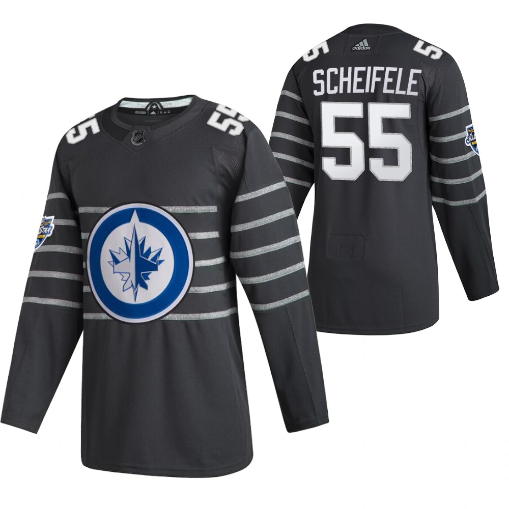 Men's Winnipeg Jets #55 Mark Scheifele 2020 Grey All Star Stitched NHL Jersey
