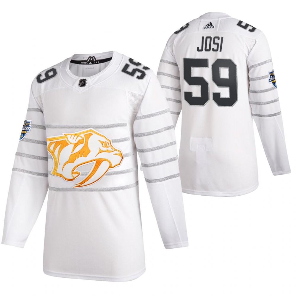 Men's Nashville Predators #59 Roman Josi 2020 White All Star Stitched NHL Jersey