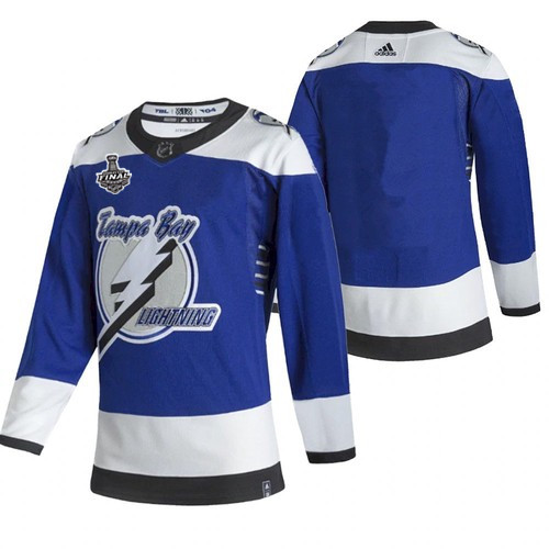 Men's Tampa Bay Lightning #91 Steven Stamkos 2021 Blue Stanley Cup Champions Reverse Retro Stitched NHL Jersey