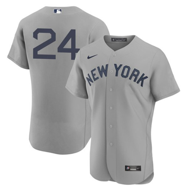 Men's New York Yankees #24 Gary Sanchez 2021 Gray Field Of Dreams Flex Base Stitched Baseball Jersey