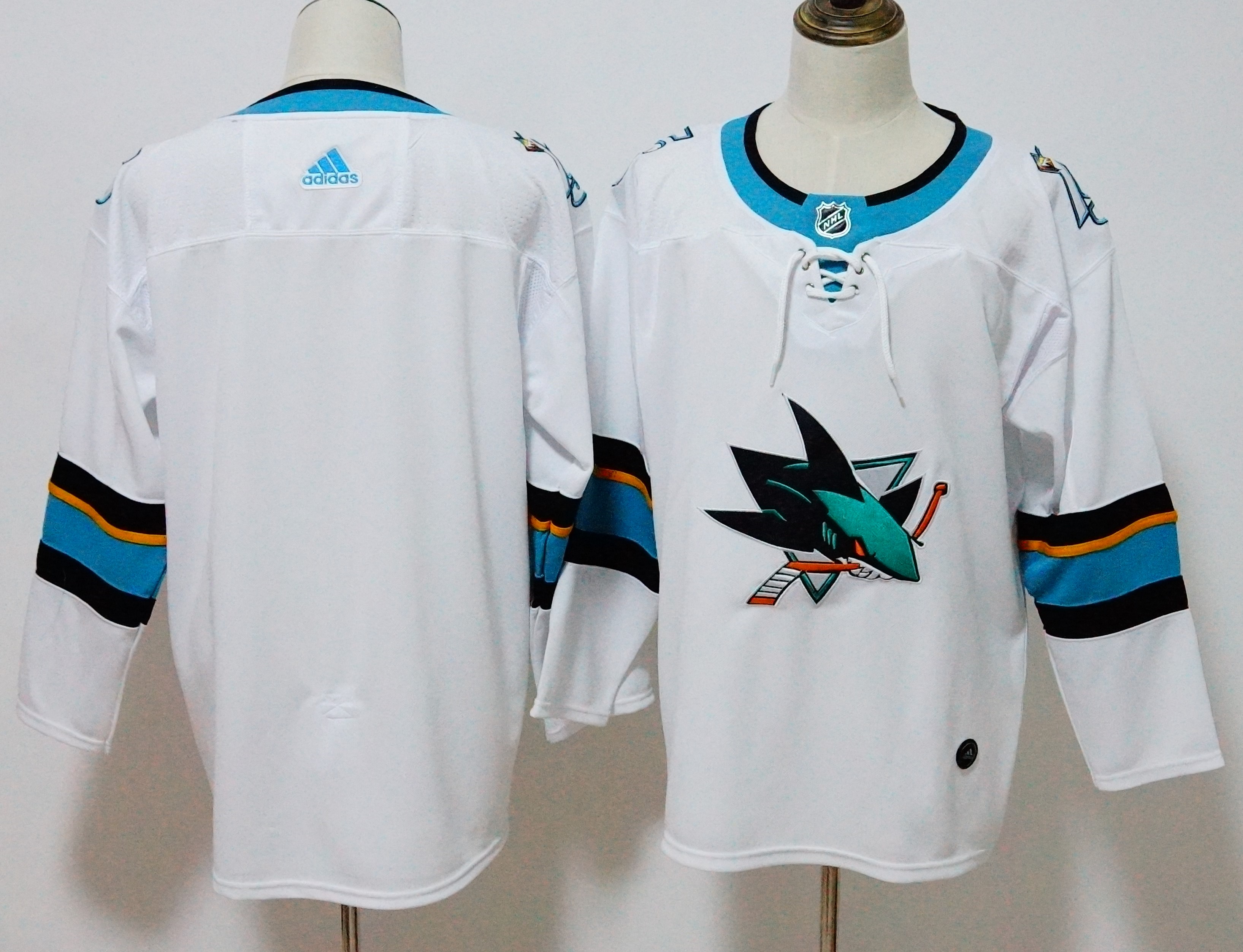 Men's Adidas San Jose Sharks White Stitched NHL Jersey