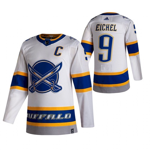 Men's Buffalo Sabres #9 Jack Eichel White 2020-21 Reverse Retro Stitched NHL Jersey