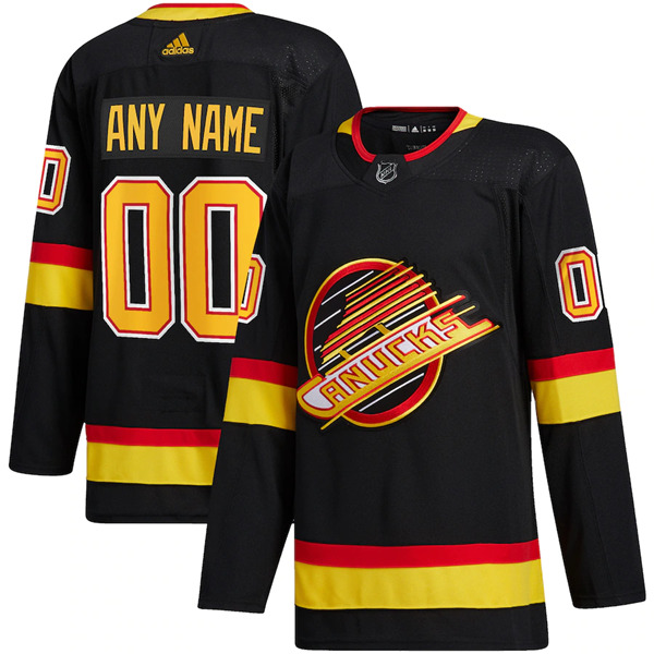 Men's Vancouver Canucks Custom 2021 Black Stitched NHL Jersey