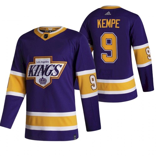 Men's Los Angeles Kings #9 Adrian Kempe Purple 2020-21 Reverse Retro Stitched NHL Jersey