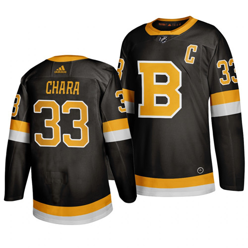 Men's Boston Bruins #33 Zdeno Chara Black Alternate 2019 Stitched NHL Jersey