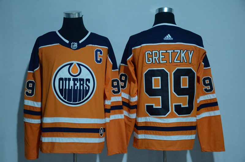 Men's Edmonton Oilers #99 Wayne Gretzky Orange Adidas Stitched NHL Jersey