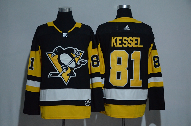 Men's Pittsburgh Penguins #81 Phil Kessel Black Adidas Stitched NHL Jersey