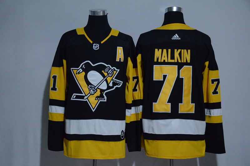 Men's Pittsburgh Penguins #71 Evgeni Malkin Black Adidas Stitched NHL Jersey