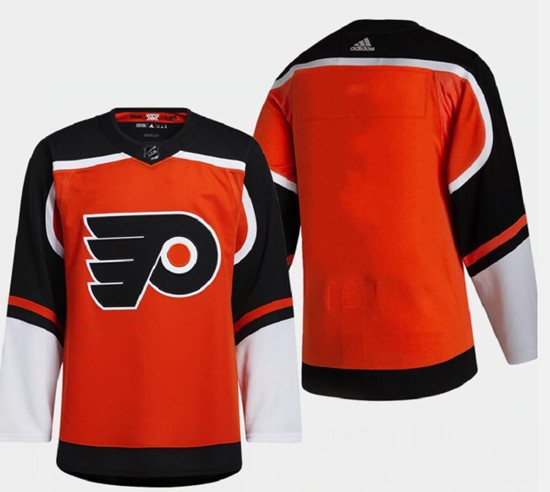 Men's Philadelphia Flyers Blank 2021 Orange Reverse Retro Stitched Jersey