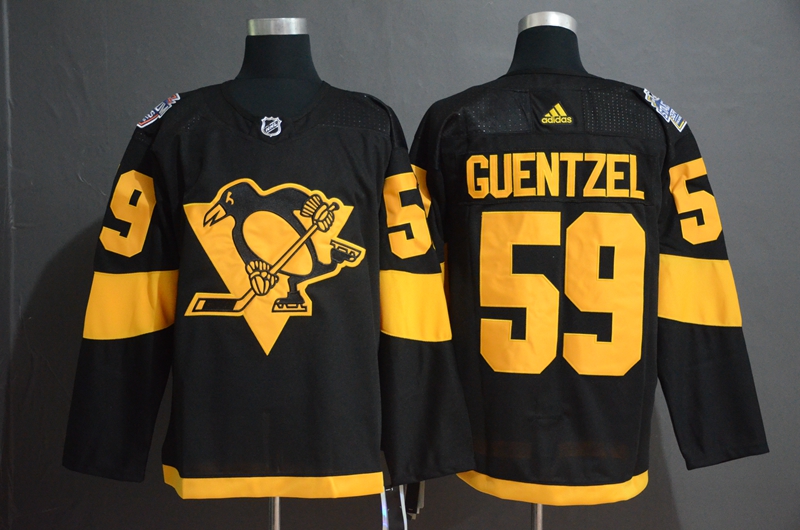 Men's Pittsburgh Penguins #59 Jake Guentzel Black 2019 Stadium Series Stitched NHL Jersey