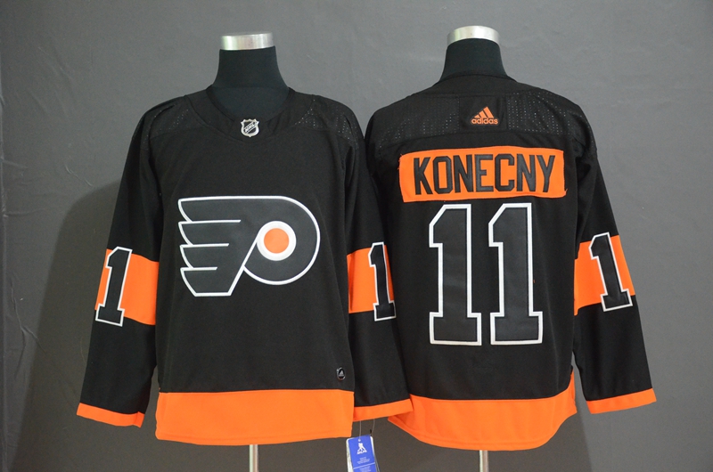Men's Philadelphia Flyers #11 Travis Konecny Black Stitched NHL Jersey