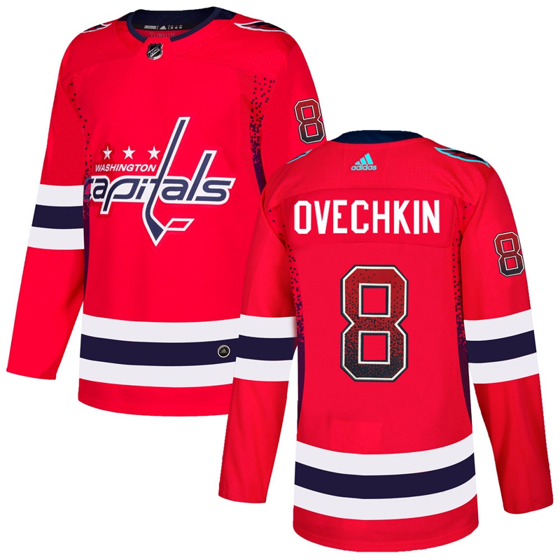 Men's Washington Capitals #8 Alex Ovechkin Red Drift Fashion Stitched NHL Jersey