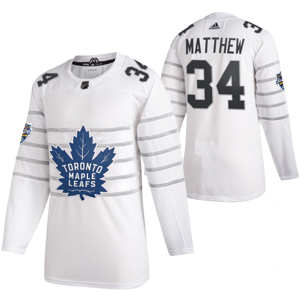 Men's Toronto Maple Leafs #34 Auston Matthews 2020 White All Star Stitched NHL Jersey