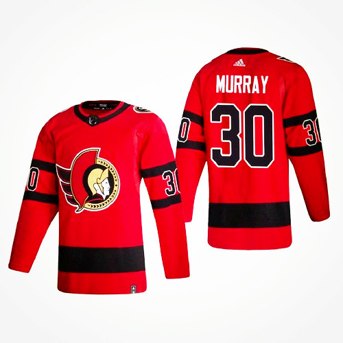 Men's Ottawa Senators #30 Matt Murray 2021 Red Reverse Retro Stitched NHL Jersey