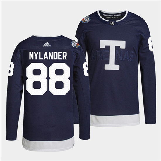 Men's Toronto Maple Leafs #88 William Nylander 2022 Heritage Classic Navy Stitched Jersey