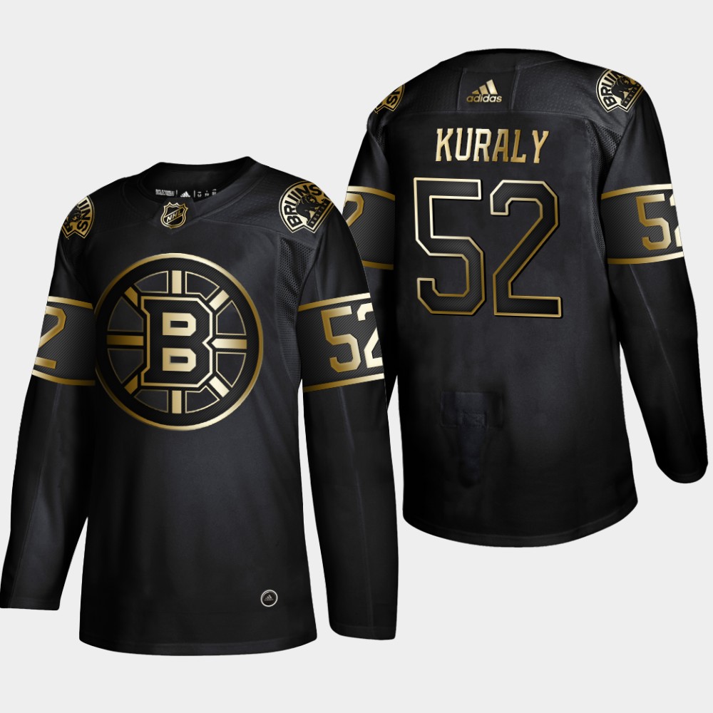Men's Boston Bruins #52 Sean Kuraly Black Golden Edition Stitched NHL Jersey
