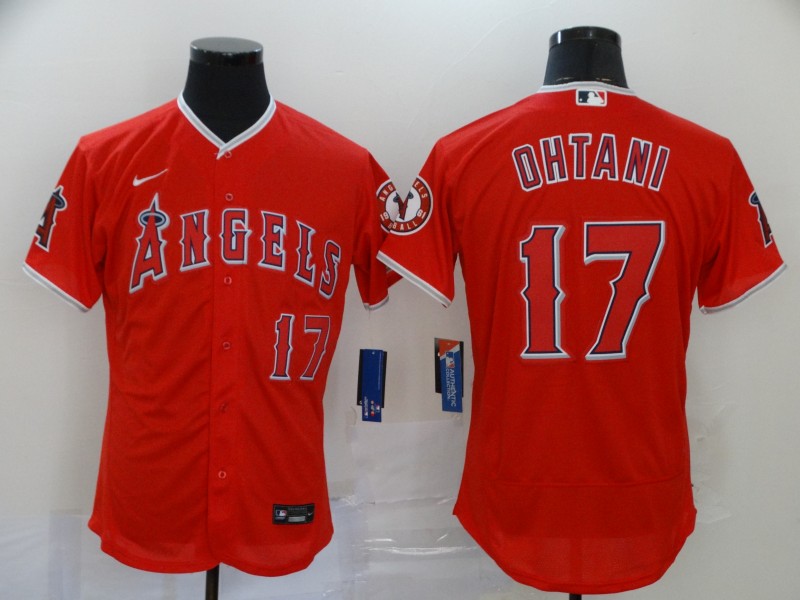 Men's Los Angeles Angels #17 Shohei Ohtani Red Flex Base Stitched MLB Jersey
