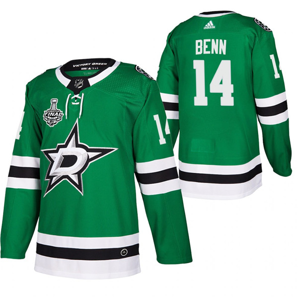 Men's Dallas Stars 2020 Stanley Cup #14 Jamie Benn Final Bound Green NHL Stitched Jersey