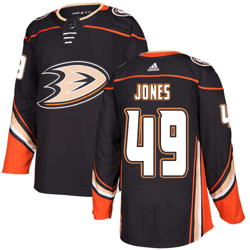 Men's Adidas Anaheim Ducks #49 Max Jones Black Stitched NHL Jersey