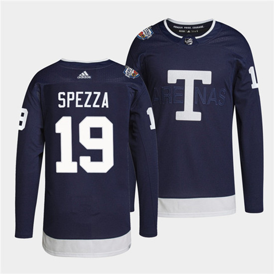 Men's Toronto Maple Leafs #19 Jason Spezza 2022 Heritage Classic Navy Stitched Jersey