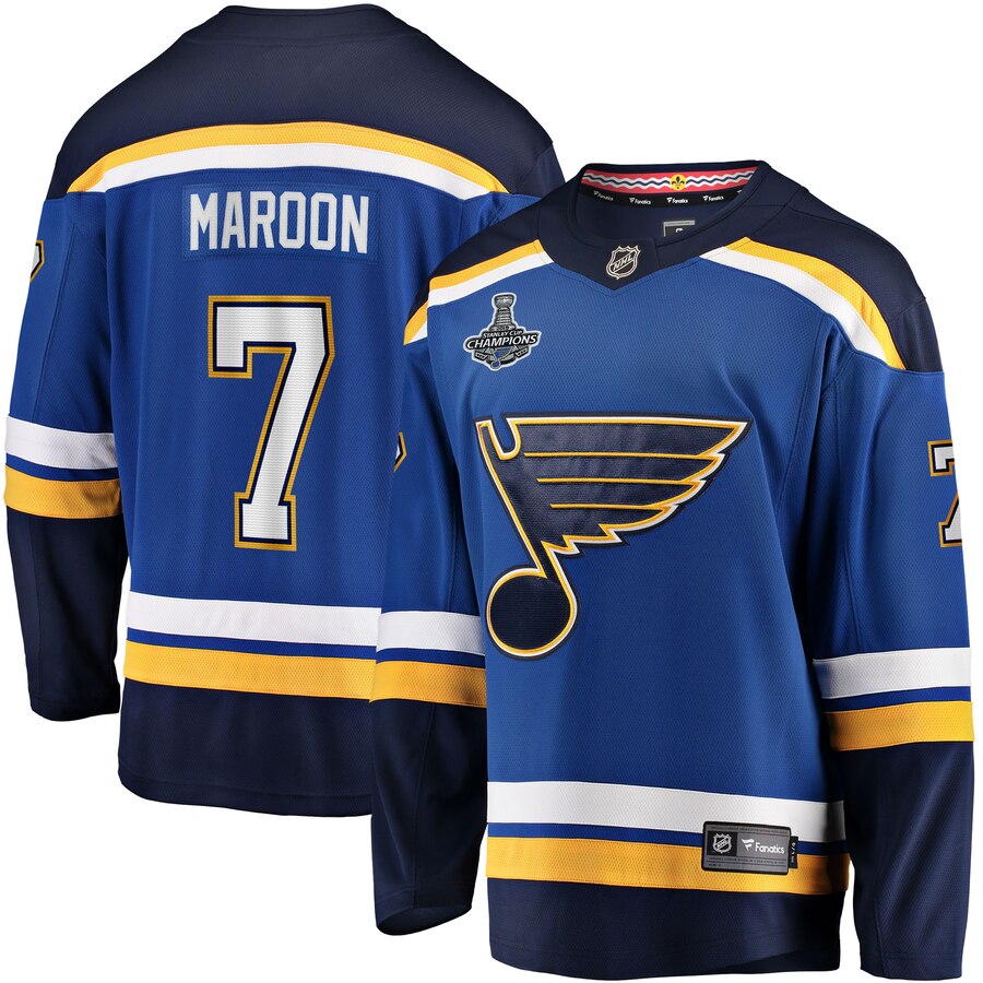 St. Louis Blues #7 Patrick Maroon 2019 Stanley Cup Final Bound Breakaway Blue Stitched NHL Jersey