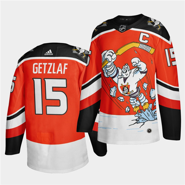Men's Anaheim Ducks #15 Ryan Getzlaf 2020/21 Orange Reverse Retro Stitched Jersey