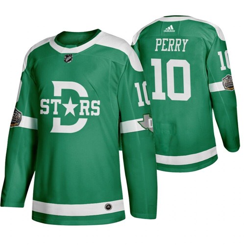 Men's Dallas Stars #10 Corey Perry Green Stitched NHL Jersey