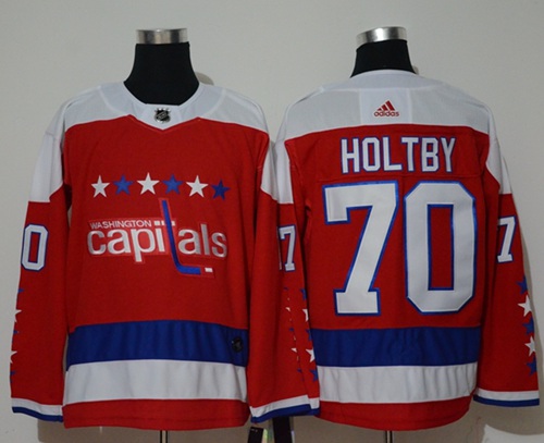 Men's Washington Capitals #70 Braden Holtby Red Stitched NHL Jersey
