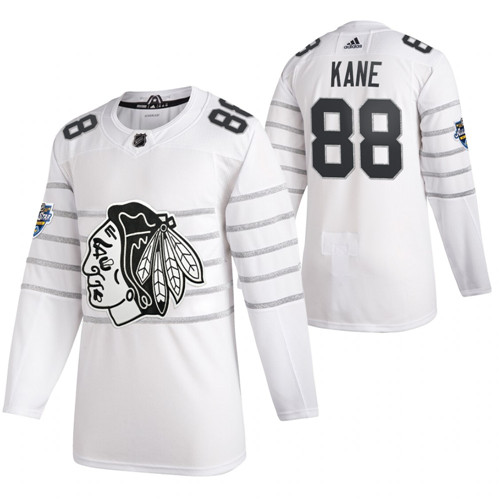 Men's Chicago Blackhawks #88 Patrick Kane 2020 White All Star Stitched NHL Jersey