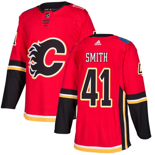 Men's Calgary Flames #41 Mike Smith Red Stitched NHL Jersey