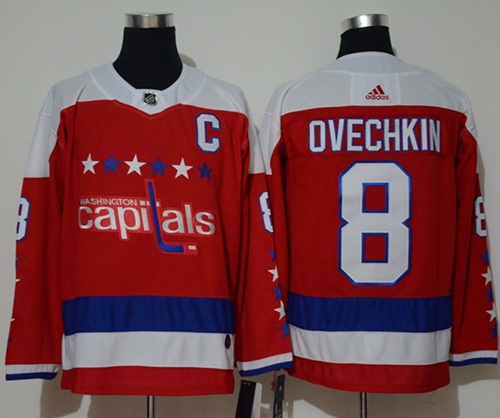 Men's Washington Capitals #8 Alex Ovechkin Red Stitched NHL Jersey