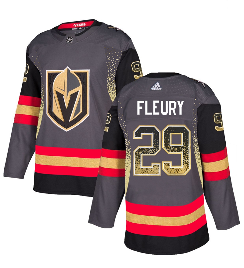 Men's Vegas Golden Knights #29 Marc-Andre Fleury Grey Drift Fashion Stitched NHL Jersey