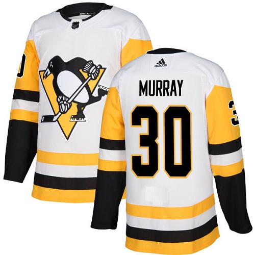 Men's Pittsburgh Penguins #30 Matt Murray White Stitched NHL Jersey
