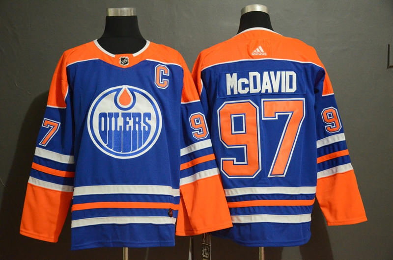 Men's Edmonton Oilers #97 Connor McDavid Royal Stitched NHL Jersey