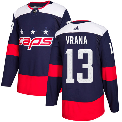 Men's Adidas Washington Capitals #13 Jakub Vrana Navy Blue Stitched NHL Jersey